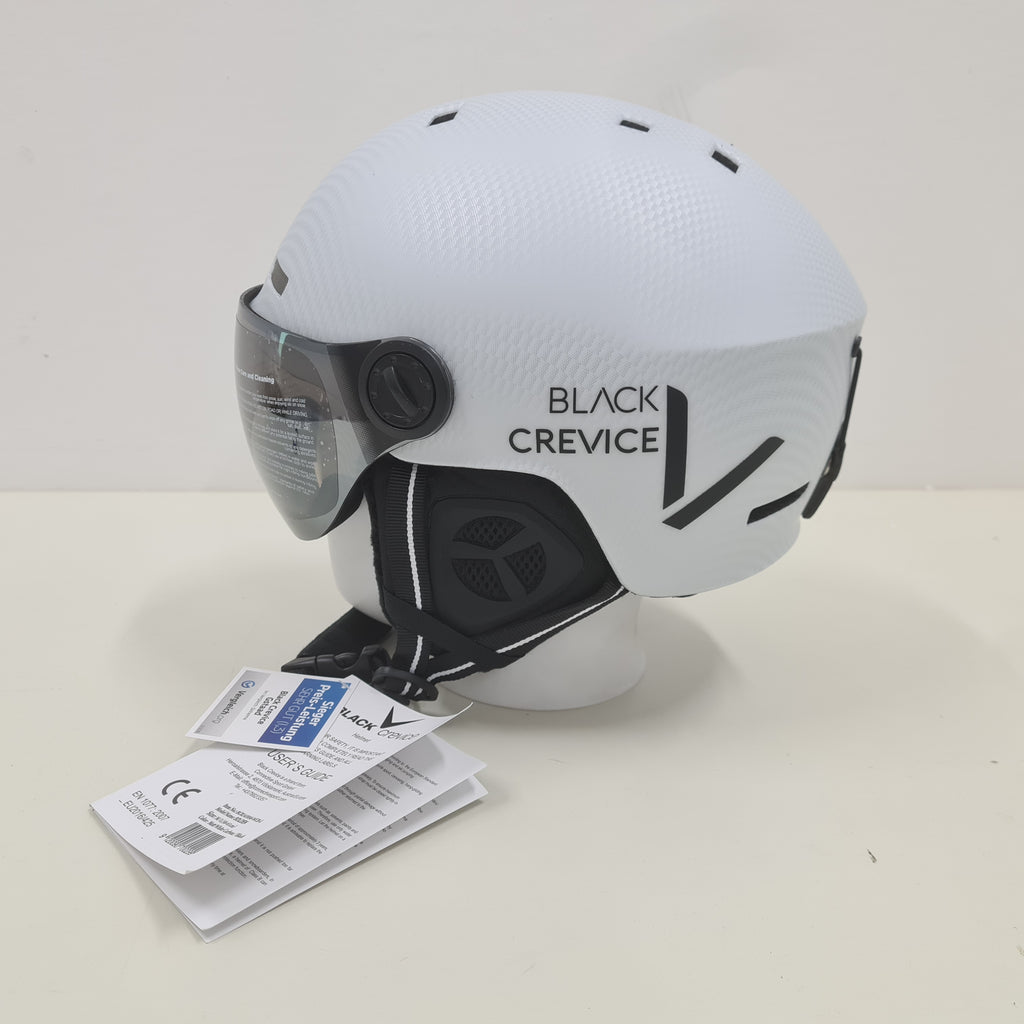 Black Crevice Silvretta Skihelm voor volwassenen, met vizier, carbon zwart, S Black Crevice Silvretta Skihelm voor volwassenen, met vizier, carbon zwart, S