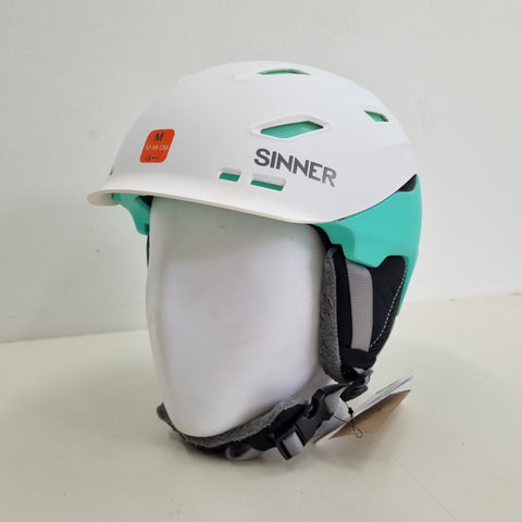 SINNER Skihelm Moonstone, Matte White/Mint, Größe M 57-58 cm